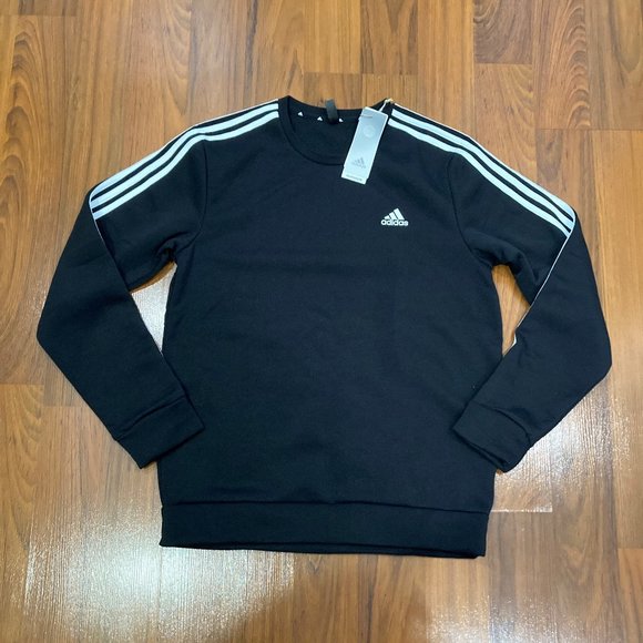 adidas Men's Crew Neck Sweatshirt Size M, L Black New - Picture 1 of 4